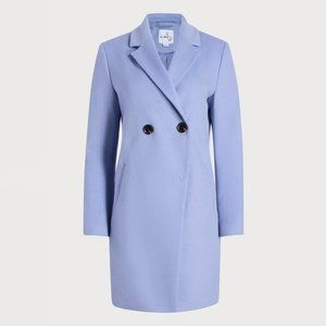 Sam Edelman Double-Breasted Cutaway Twill Coat